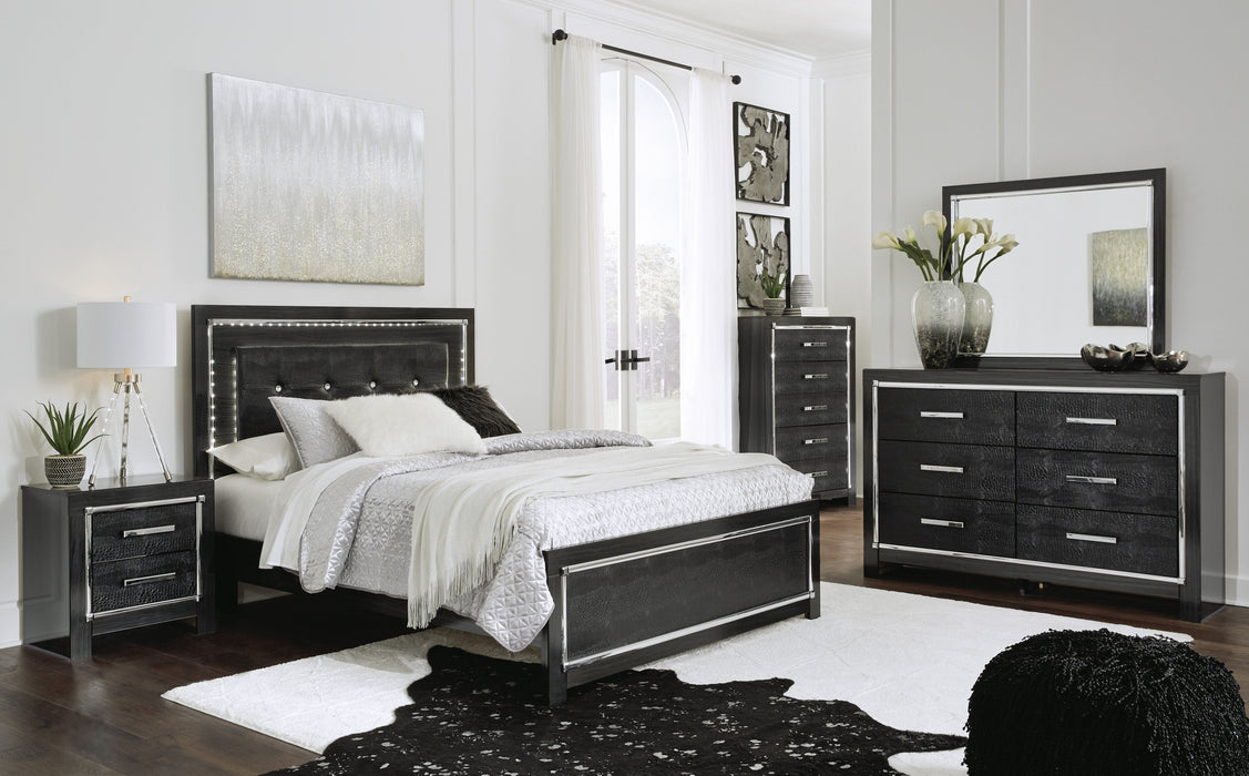 [SPECIAL] Kaydell Black LED Panel Bedroom Set