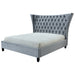 Gabriella Velvet Gray Queen Upholstered Platform Bed - Lara Furniture