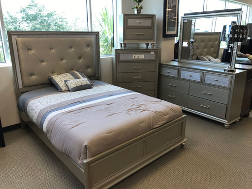 Lila Champagne Panel Bedroom Set - Lara Furniture