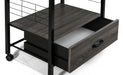 Kitchen Shelf Black/Gray on Casters - Lara Furniture
