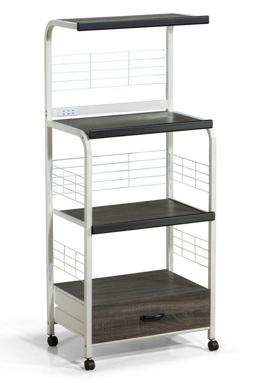 Kitchen Shelf White/Gray on Casters - Lara Furniture