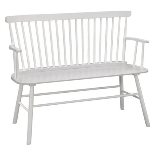 Jerimiah Spindleback White Bench - Lara Furniture