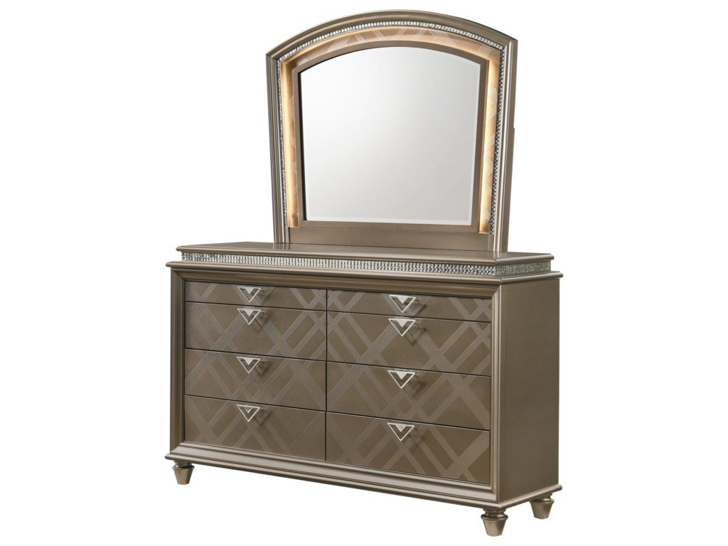 Crown Mark Cristal Gold Dresser | Ornate Home Crown Mark Cristal Gold Dresser | Ornate Home