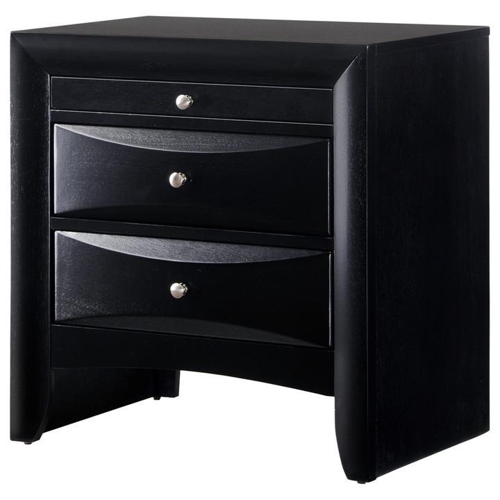 Emily Black Nightstand - B4280-2 - Lara Furniture