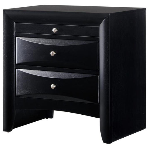 Emily Black Nightstand - Lara Furniture