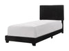 Erin Black Faux Leather Twin Bed - Lara Furniture