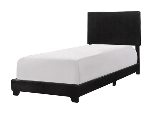 Erin Black Faux Leather Twin Bed - Lara Furniture