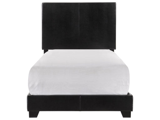 Erin Black Faux Leather Twin Bed - Lara Furniture