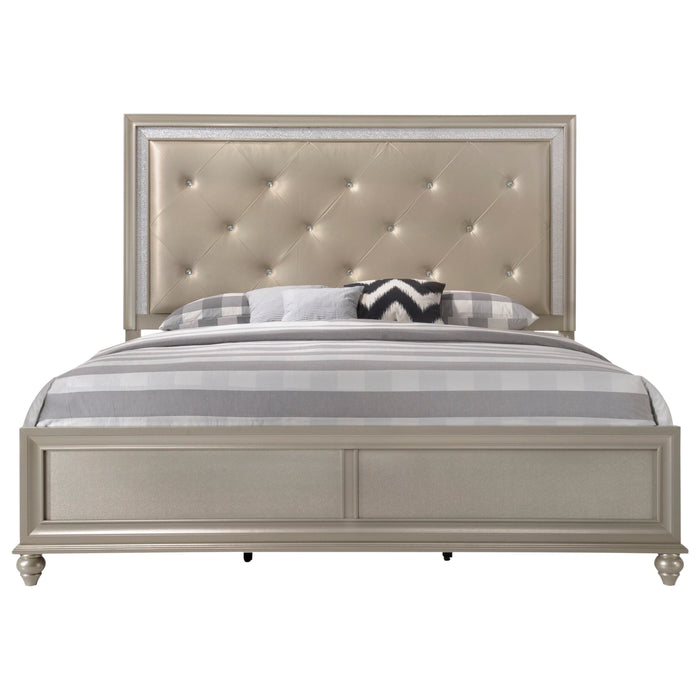 Lila Champagne Panel Bedroom Set - Lara Furniture