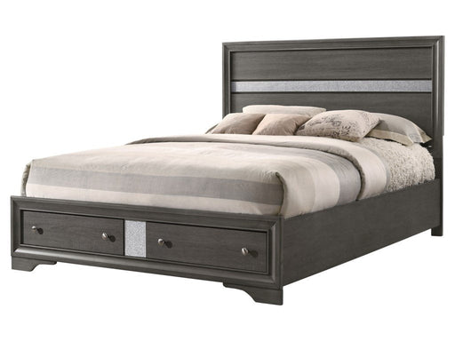 Regata Gray Queen Storage Platform Bed - Lara Furniture