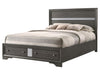Regata Gray King Storage Platform Bed - Lara Furniture