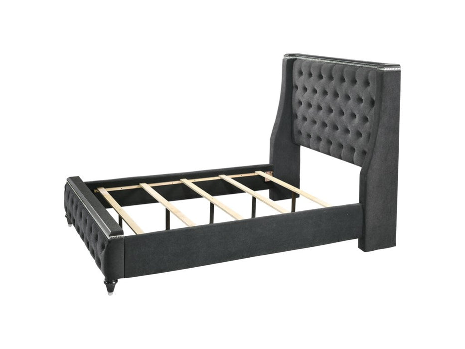 Giovani Dark Gray Queen Panel Bed